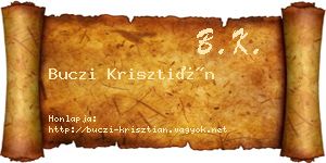 Buczi Krisztián névjegykártya